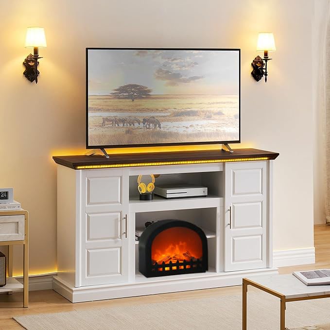 WowWarm Fireplace Lanterns Decorative, Small Fake Fireplace for Indoor/Outdoor, Flame Effect LED Lamp, Battery Operated/USB (No Heater Function)