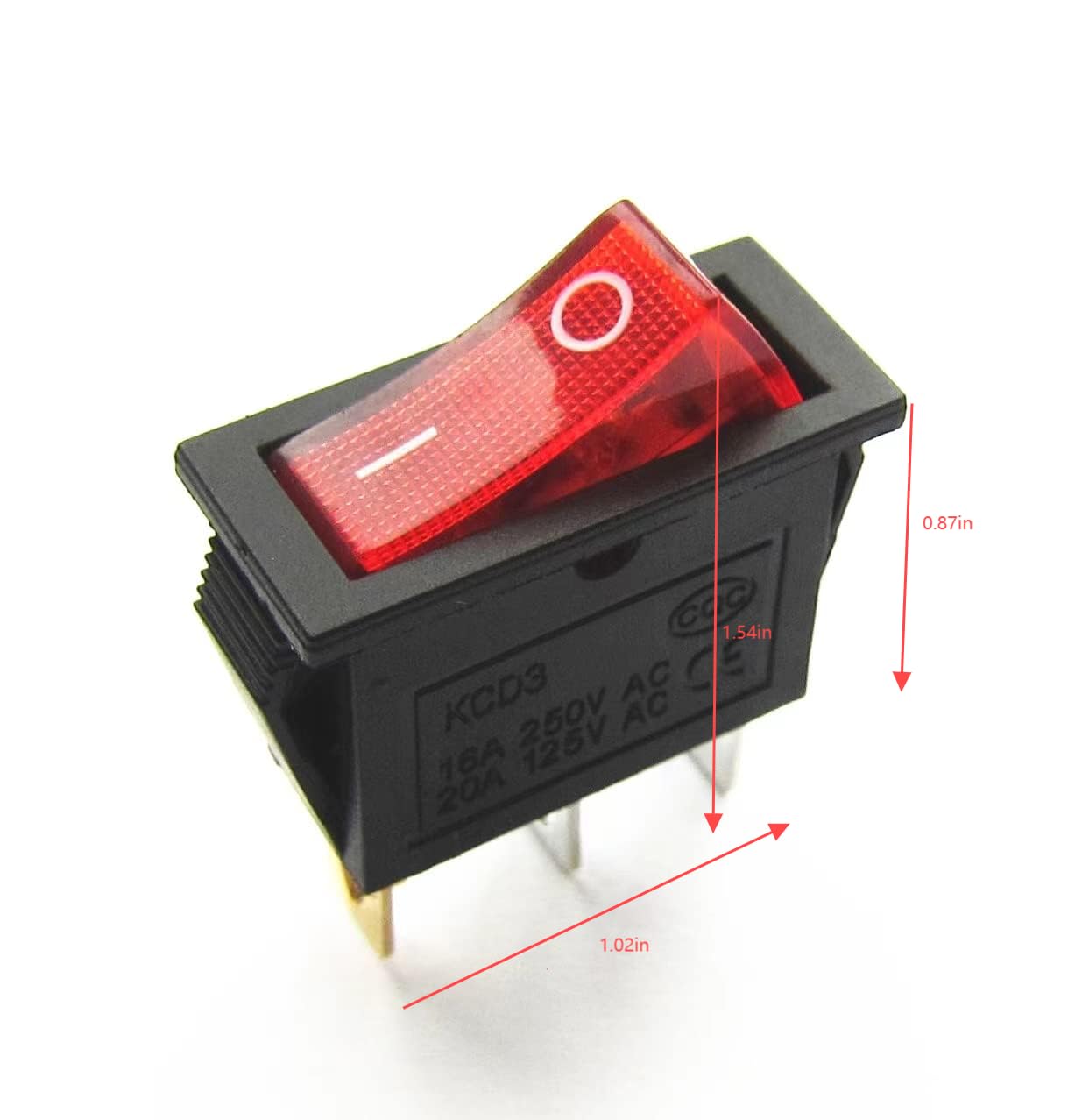 120927-24 120 Volt Rocker Switch Lighted On Off for Electric Fireplaces FMI Desa 16A/250V/AC1HP 20A/125V/3/4HP(2PCS )