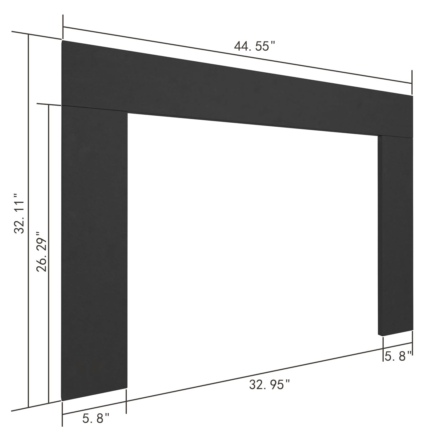Kentsky Trim Kit for 35.6" W x 27.5" H Electric Fireplace Inserts