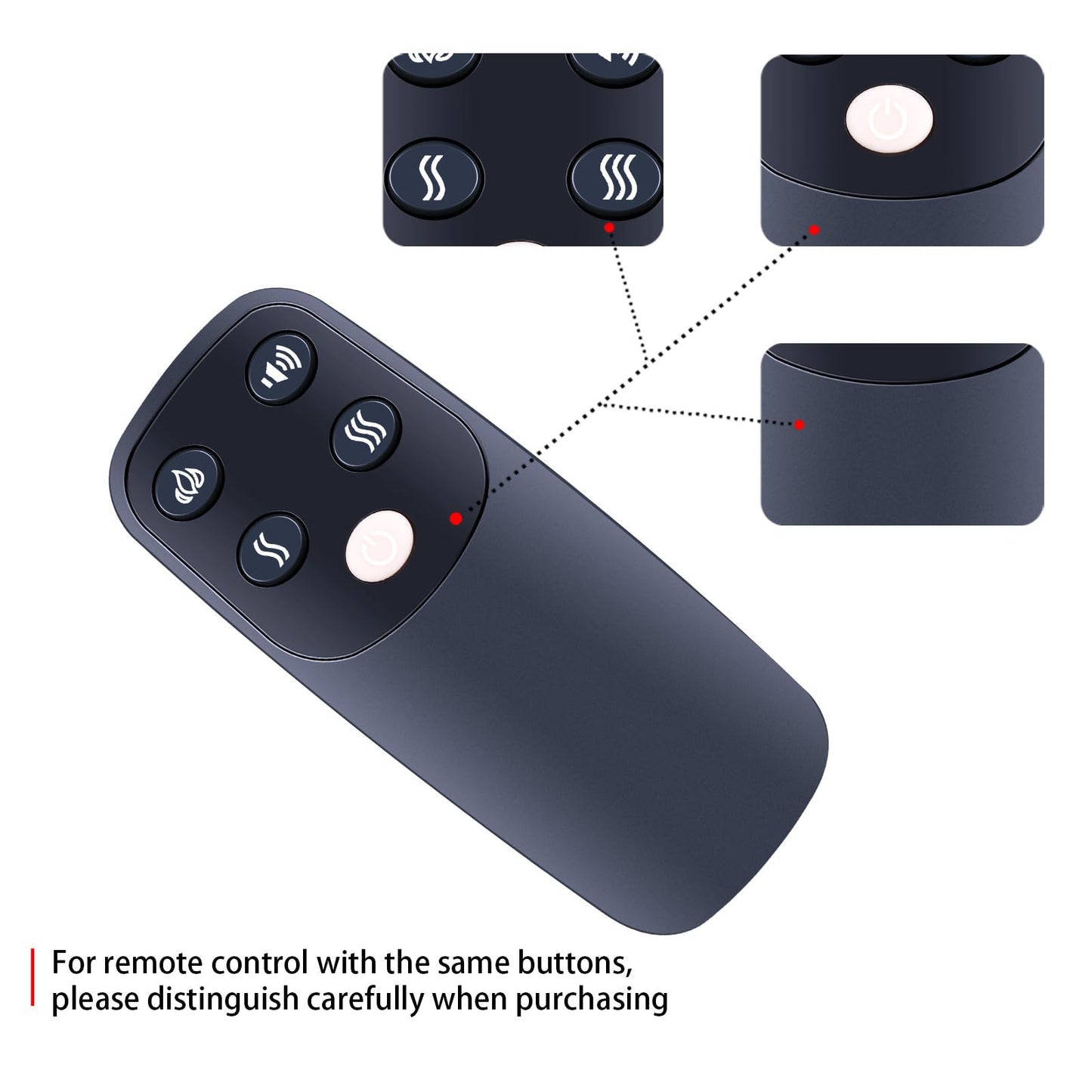 WDZP New Remote Control Replacement fit for LegendFlame Electric Fireplace EF290 EF484 EF290A-WB,PuraFlame Western and Klaus Series Electric Fireplace
