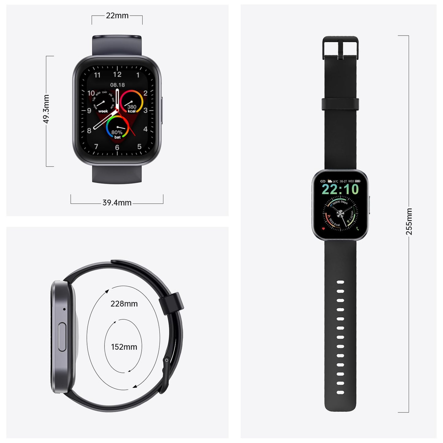 2025 Smart Watches for Men Women, Answer/Make Call, 1.91"HD Screen Fitness Watch with Sleep Monitor/Heart Rate/SpO2, Activity Tracker 140+Sport Modes, IP68 Waterproof, Smart Watch for Android iOS