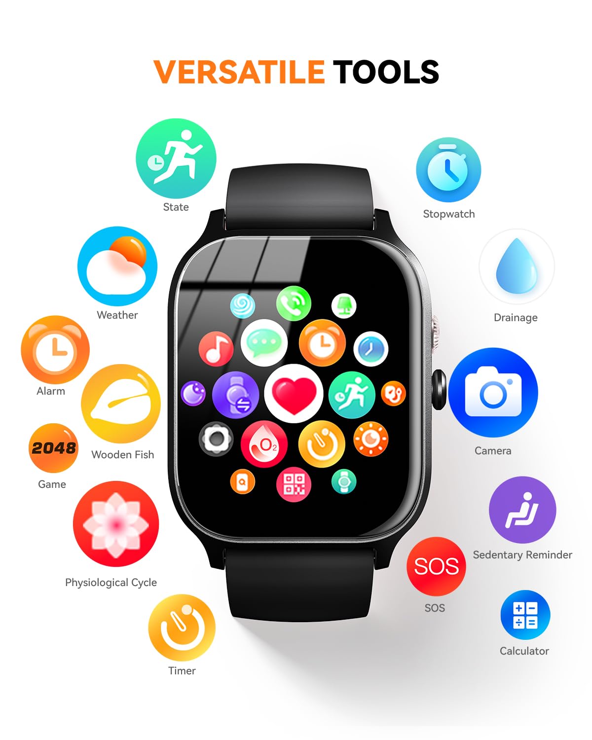 paybay Smart Watch for Women Men,(Answer/Make Call) 1.83'' HD Screen Fitness Activity Tracker Smartwatch for Android iPhone iOS Compatible,IP68 Waterproof Step Counter with Sleep Monitor