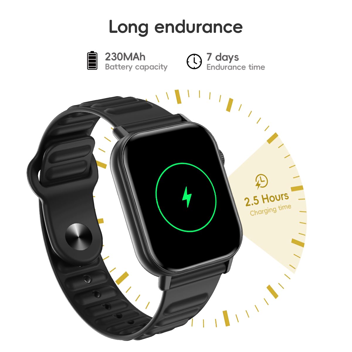 QTLLBT Smart Watch Sports Pedometer Fitness Tracker, Bluetooth Call Heart Rate/Blood Oxygen/Sleep Monitor, 100 Sports Modes Waterproof for iOS Android Men's Women's Smart Watch (Black)
