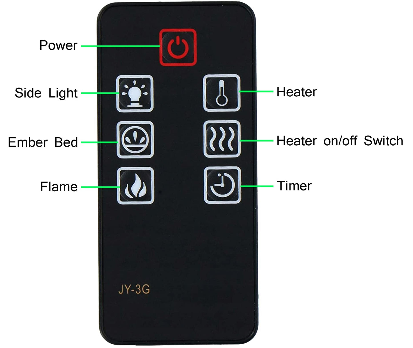 GENGQIANSI Replacement for Muskoka Electric Fireplace Heater Remote Control JY-3G 20-06-650 259-35-86 310-48-90 259-879-86 310-42-45