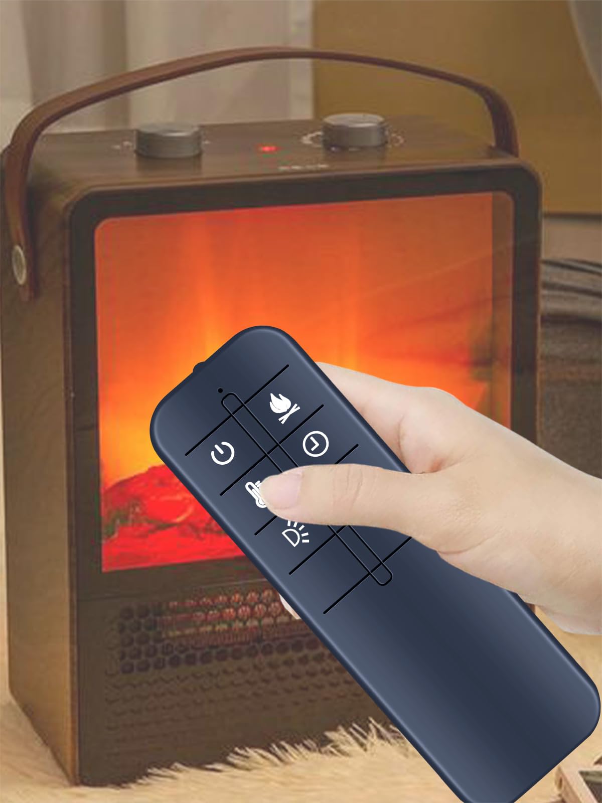 Replacement Remote Control Compatible with Febo Flame Electric Fireplace Heater ZHS-36-A 15IN-36-095 F15-C-029-088
