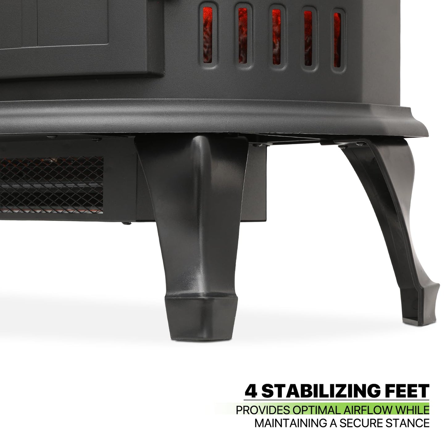 Magshion 22" Freestanding Electric Fireplace Heater, 1400W Stove Heater with Adjustable Brightness Realistic Flames, Overheat Protection Indoor Electric Fire Place (22" x 12" x 25")