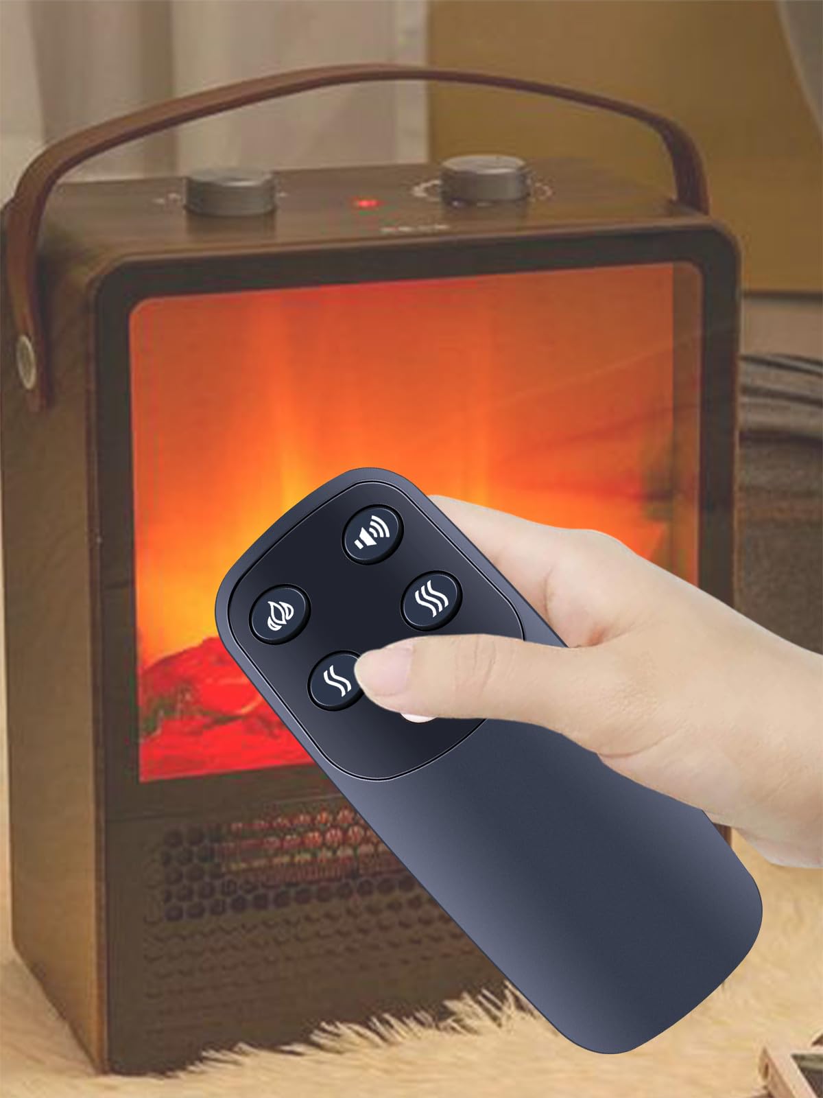 WDZP New Remote Control Replacement fit for LegendFlame Electric Fireplace EF290 EF484 EF290A-WB,PuraFlame Western and Klaus Series Electric Fireplace