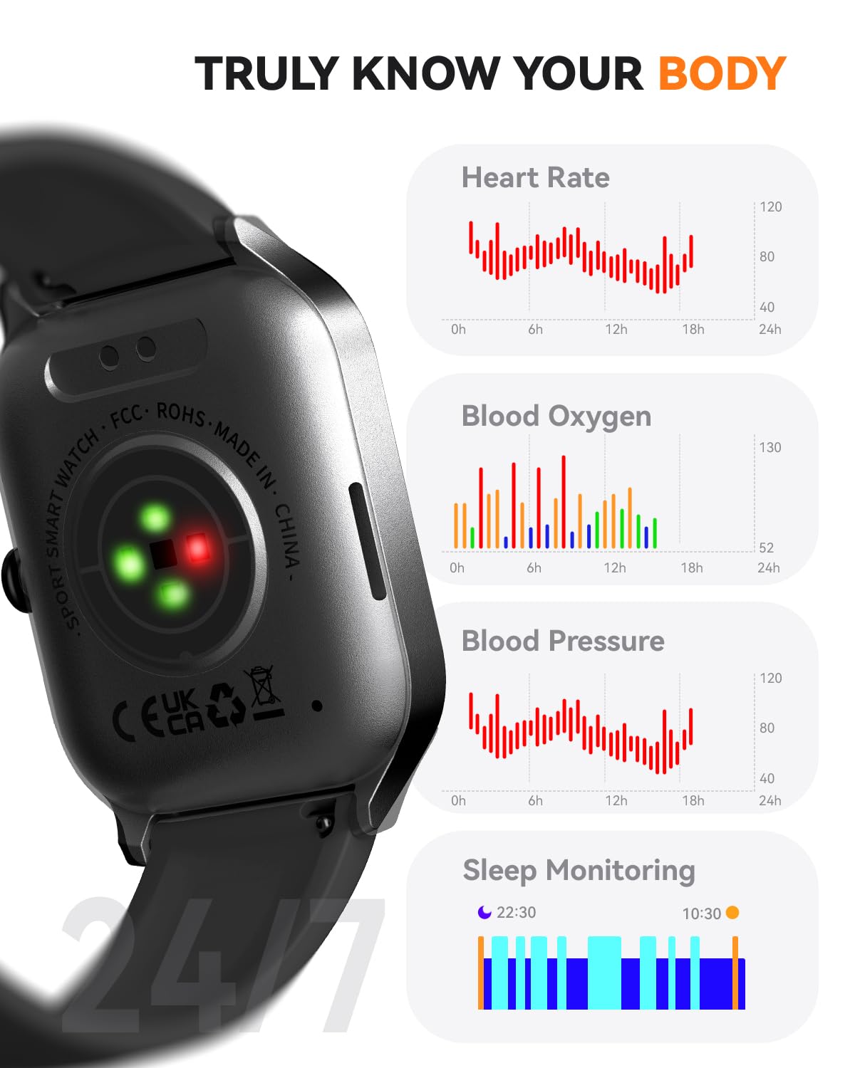 paybay Smart Watch for Women Men,(Answer/Make Call) 1.83'' HD Screen Fitness Activity Tracker Smartwatch for Android iPhone iOS Compatible,IP68 Waterproof Step Counter with Sleep Monitor