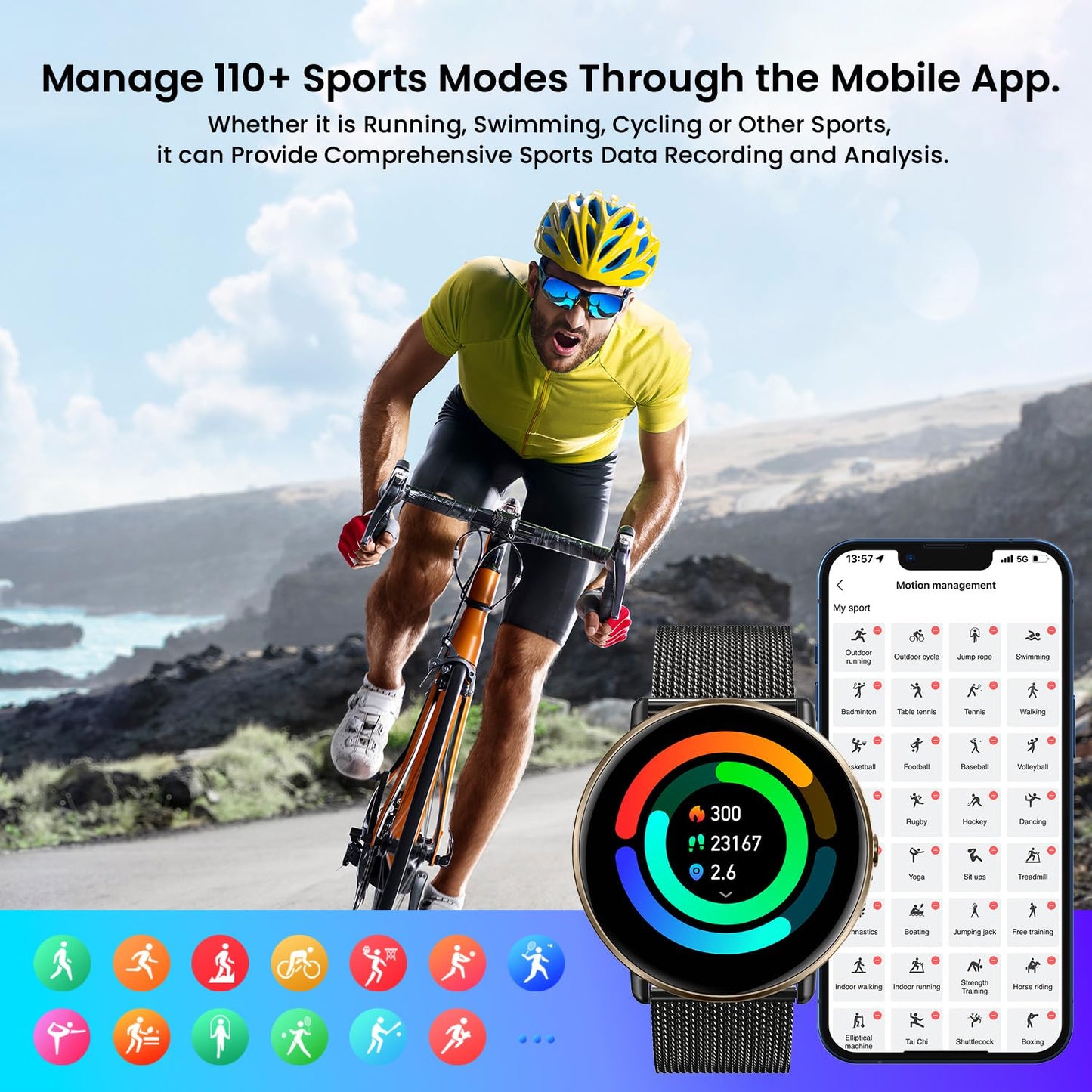 Smart Watches for Men Women Android iOS Phones: Smart Watch for Men Fitness Tracker with 1.43" AMOLED Smart Watches for Women Touchscreen Waterproof Blood Pressure Heart Rate Step Sport Pedometer