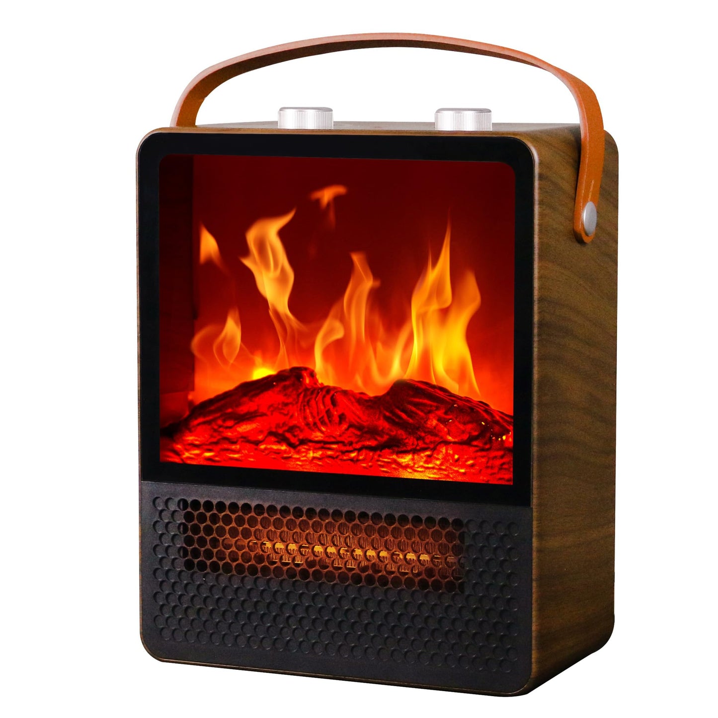 Electric Fireplace Heater Mini 1500W Portable Small Fireplace Heater for Indoor Use 2 Speed Quiet Ceramic Heater 3D Flame Overheating Safety Protection
