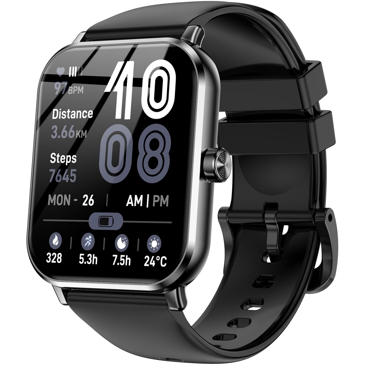Smart Watch, 1.83" HD Smartwatch for Men Women with 120 Sports Modes, Bluetooth Call & Make Call, Health, Fitness & Sleep Tracker, Timer, 5 ATM Water-Resistance, Fitness Watch for Android/iOS, Black