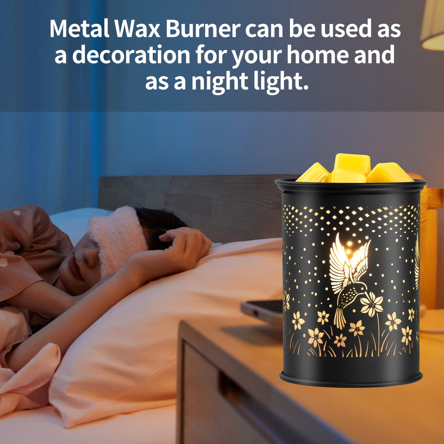 mocosa Wax Melt Warmer,Candle Wax Warmer for Scented Wax,Metal Electric Wax Melter for Home Office Bedroom Gift & Decor and Gifts for Mom Grandma Women(Hummingbird)