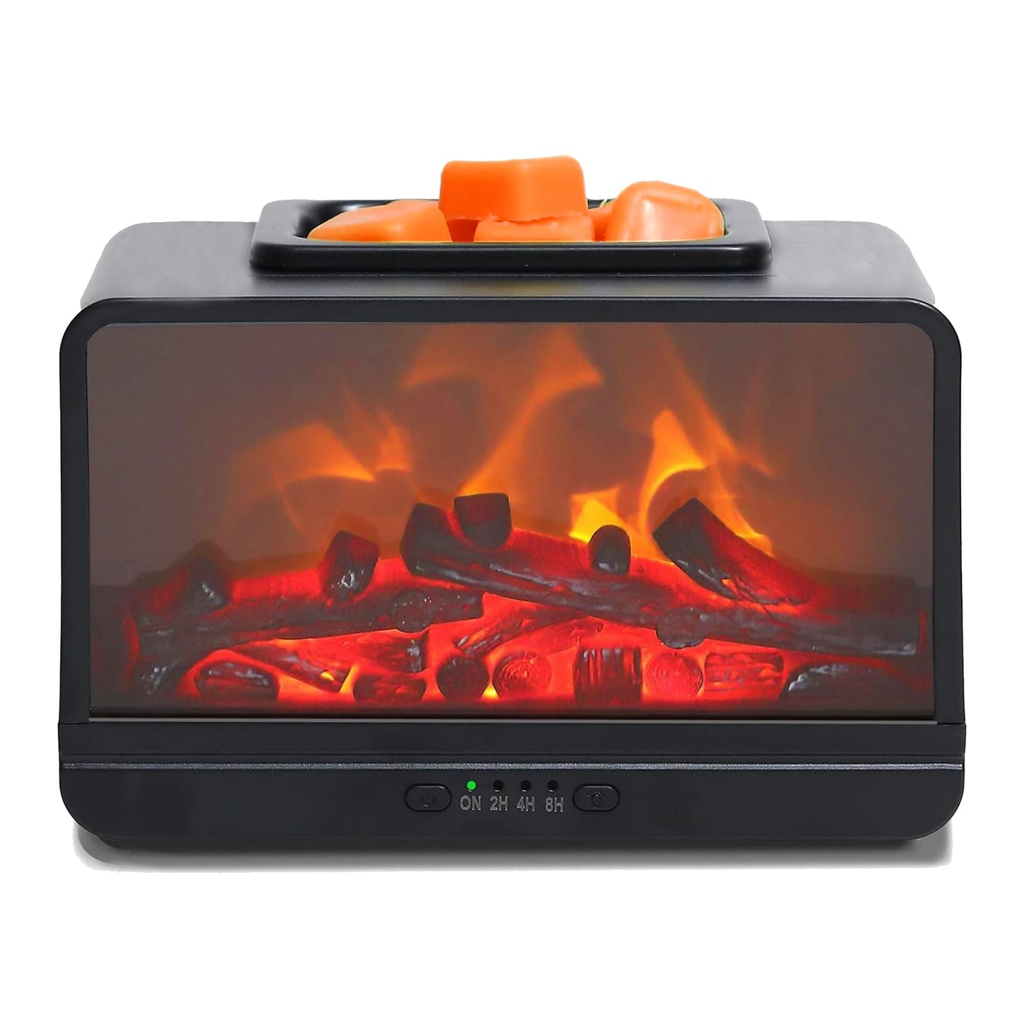 HOEUMFFO Freestanding Fireplace Wax Warmer, Electric Wax Melt Warmer with Timer, Small Tabletop Fireplace for Holiday, Cute Wax Warmer for Scented Wax, PTC Heating Plate (Black)