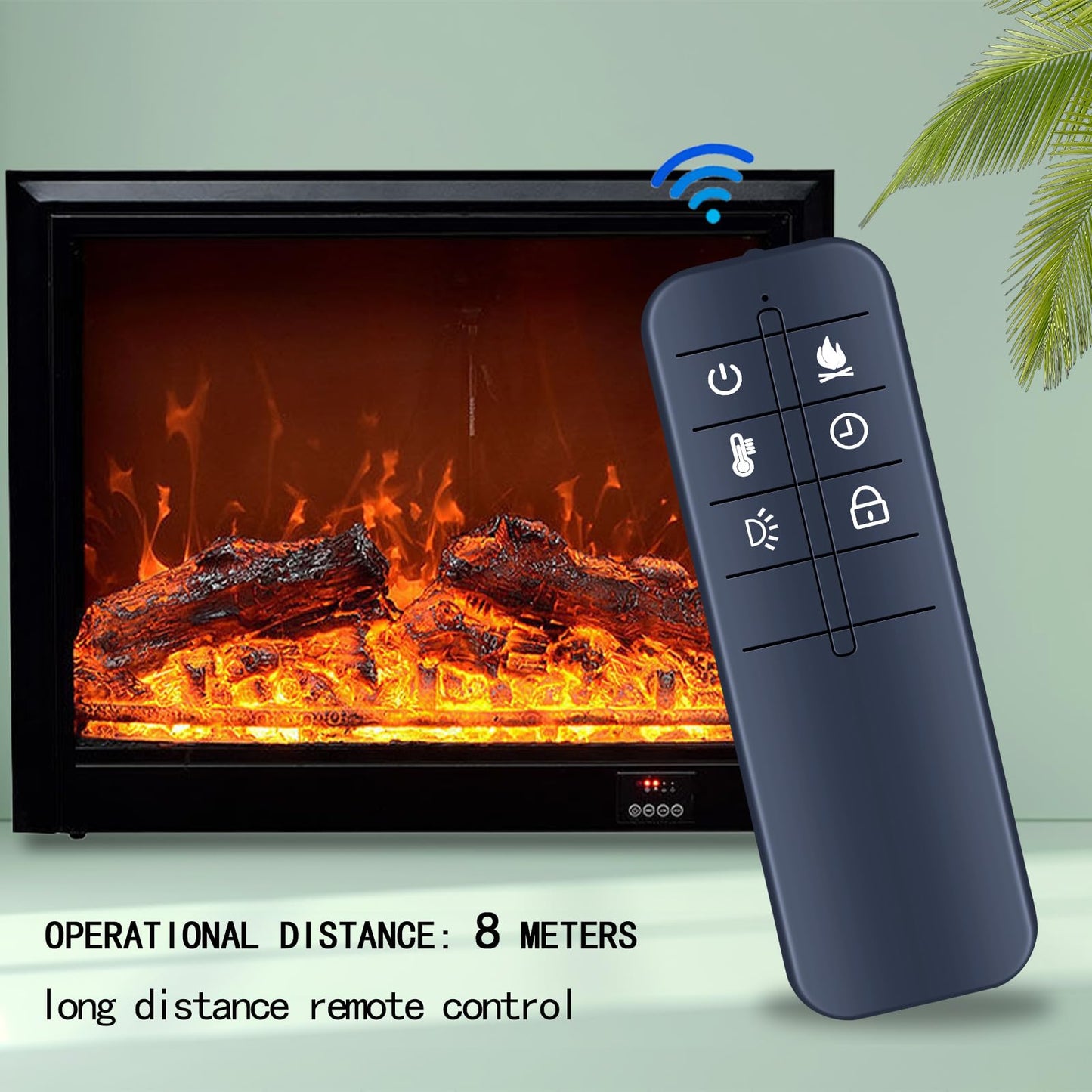 Replacement Remote Control Compatible with Febo Flame Electric Fireplace Heater ZHS-36-A 15IN-36-095 F15-C-029-088