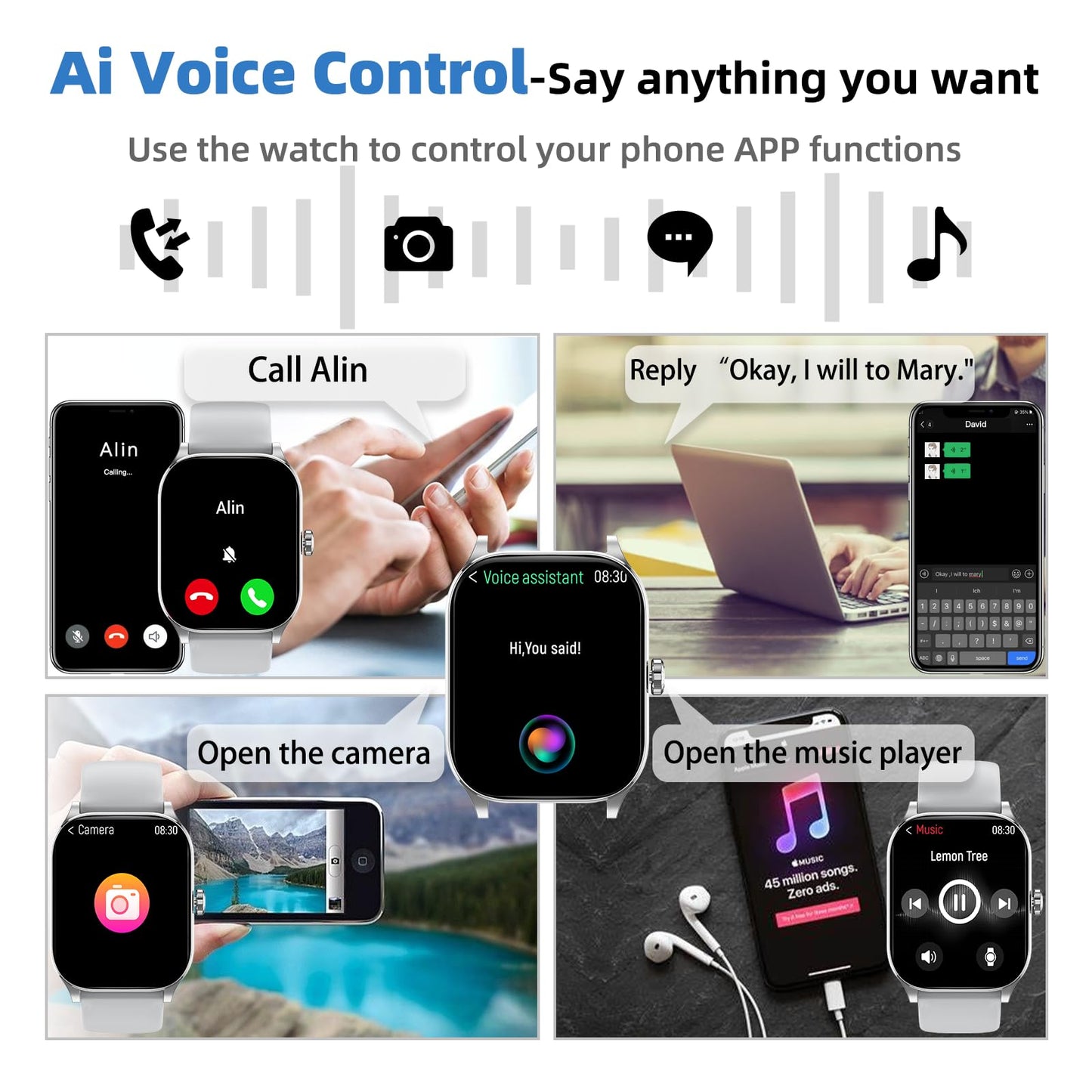 Othalne Smart Watch (Answer/Make Call), 1.85" Smartwatch for Android Phones and iPhone with Heart Rate,Sleep Monitor,Pedometer, 100+Sports Fitness Watch, IP68 Waterproof Fitness Tracker for Men Women