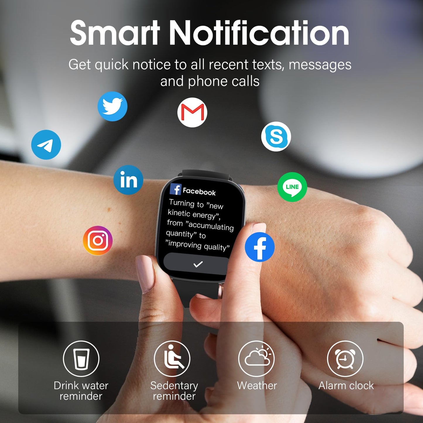 Csasan Smart Watch, 1.91" HD Screen Smartwatch for Men Women(Answer/Make Call), Fitness Watch with Heart Rate/Sleep Monitor/Steps Monitor, 110+ Sports Modes, IP68 Waterproof Activity Trackers, Black