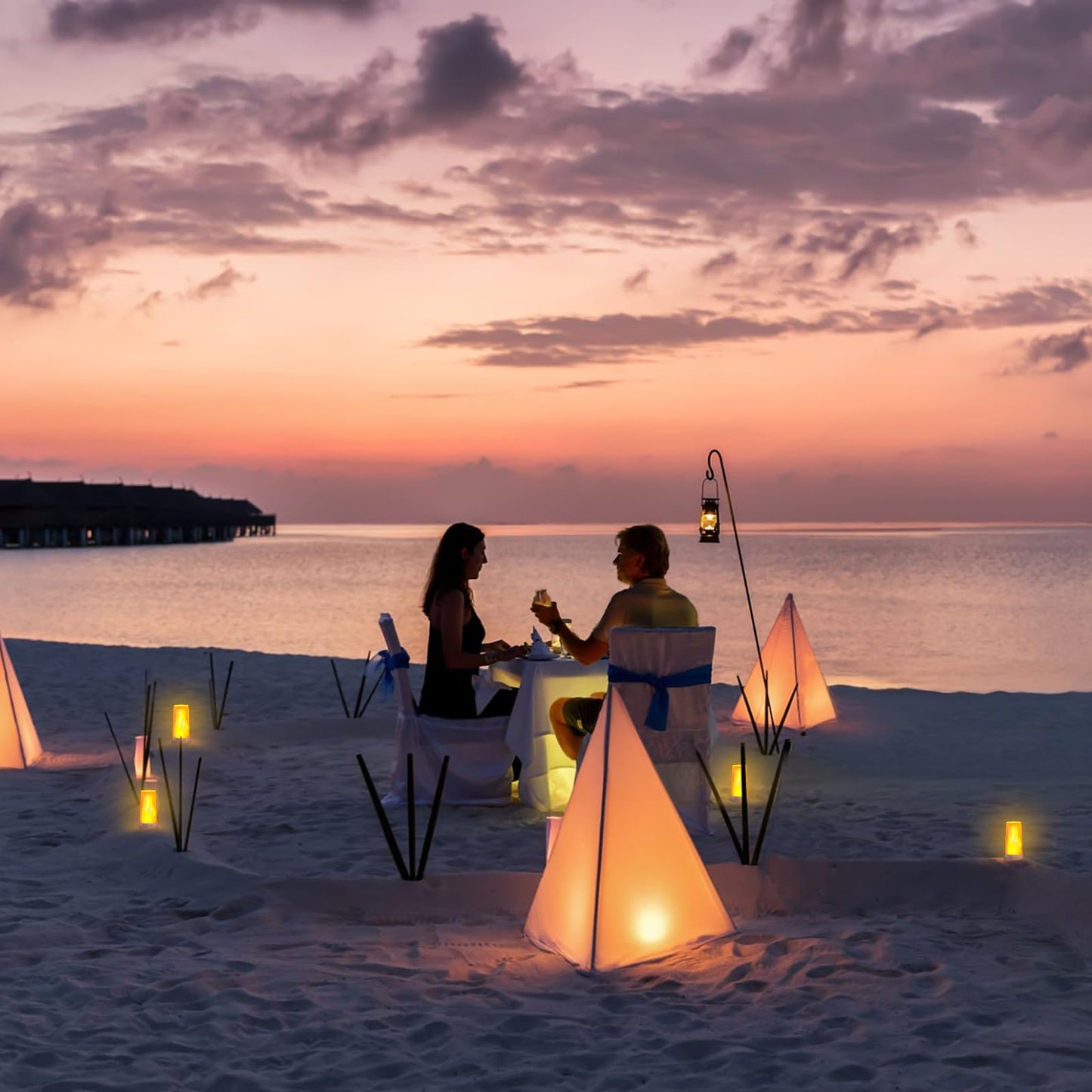 Hompavo 【Upgraded】 LED Flame Lights with Remote & Timer, 4-Mode Rechargeable Battery Operated Flameless Candles, Waterproof Pillar Flickering Lanterns for Bathroom Patio Wedding Halloween Home Decor