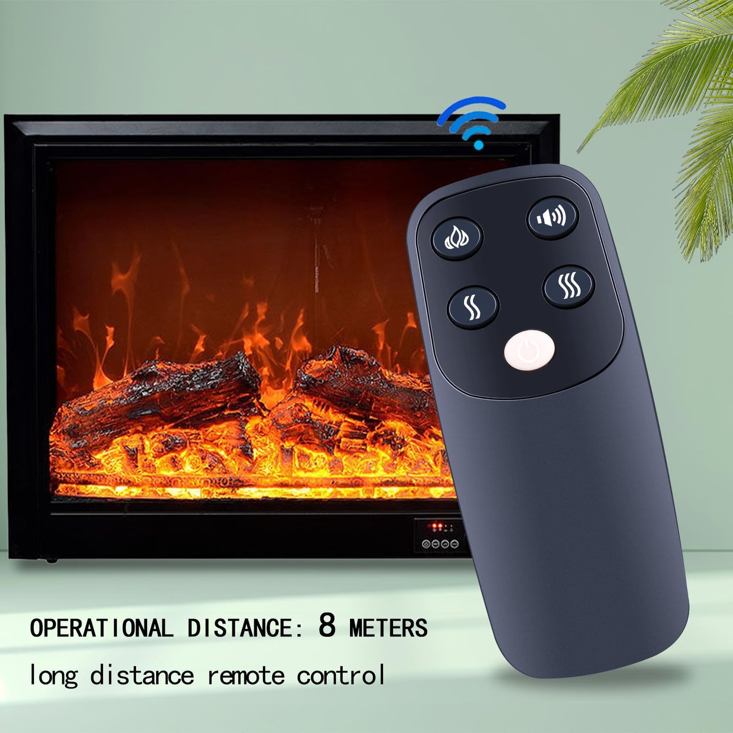 WDZP New Remote Control Replacement fit for LegendFlame Electric Fireplace EF290 EF484 EF290A-WB,PuraFlame Western and Klaus Series Electric Fireplace