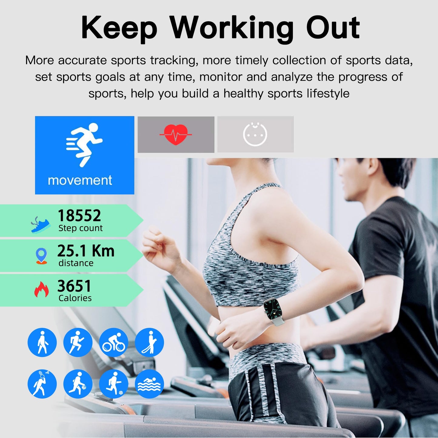 Othalne Smart Watch (Answer/Make Call), 1.85" Smartwatch for Android Phones and iPhone with Heart Rate,Sleep Monitor,Pedometer, 100+Sports Fitness Watch, IP68 Waterproof Fitness Tracker for Men Women