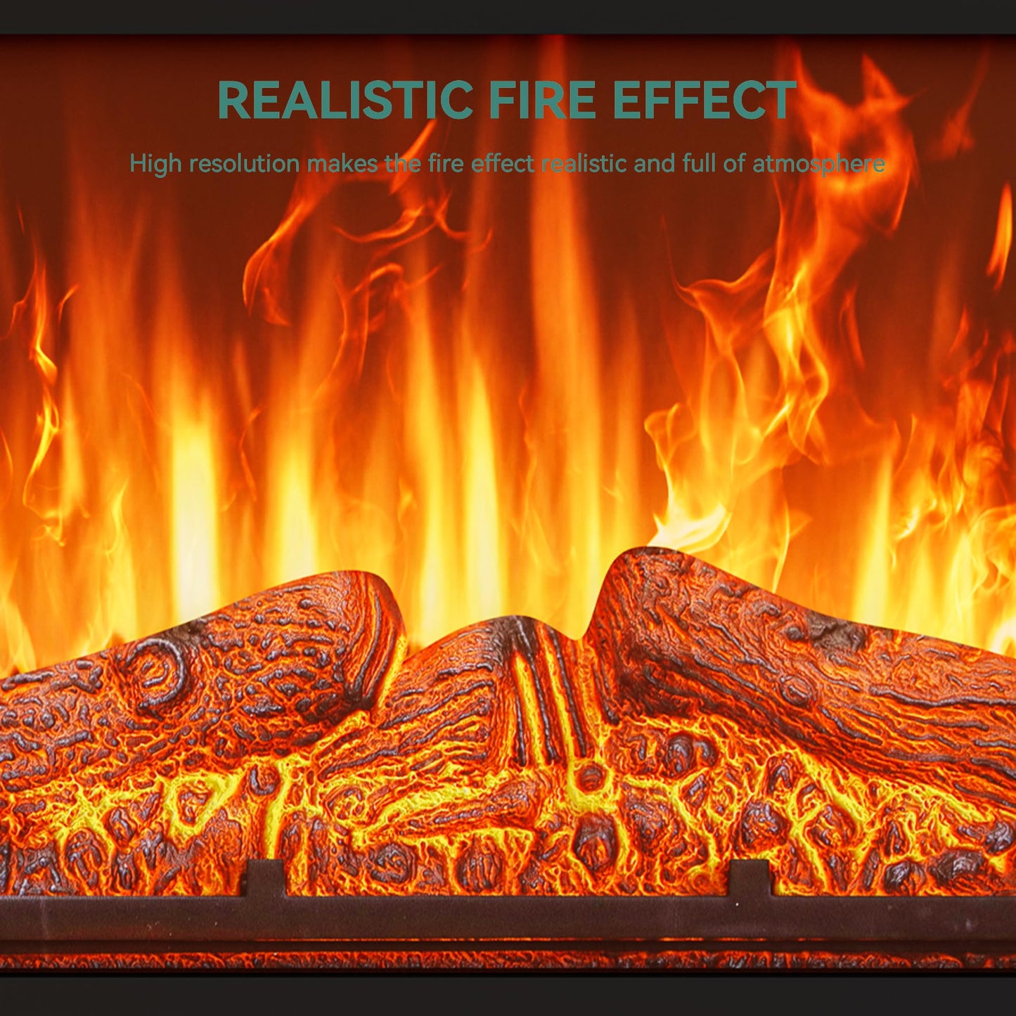 YITAHOME 23" Small Electric Fireplace Inserts, Fireplace Heaters for Indoor Use, Remote Control with Timer, Adjustable Temperature & Flame Brightness, 120V 1400W, Firewood