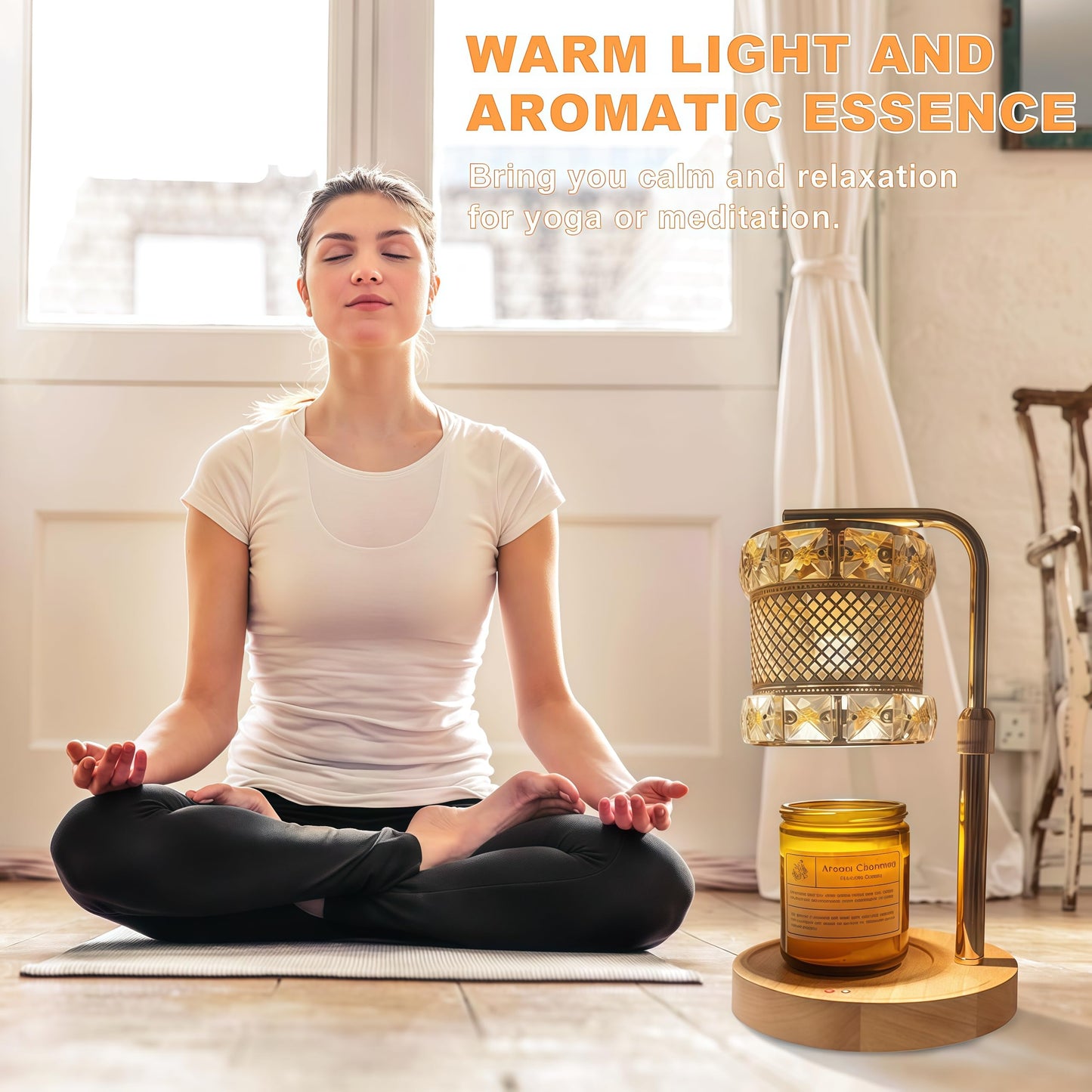 JOYARR Touch Control Candle Warmer Lamp Set of 2, Height Adjustable Electric Wax Melt Dimmable for Jar Candles with 2 Bulbs Timer, Gifts for Mom Christmas House Warming Living Room Bedroom Home Decor