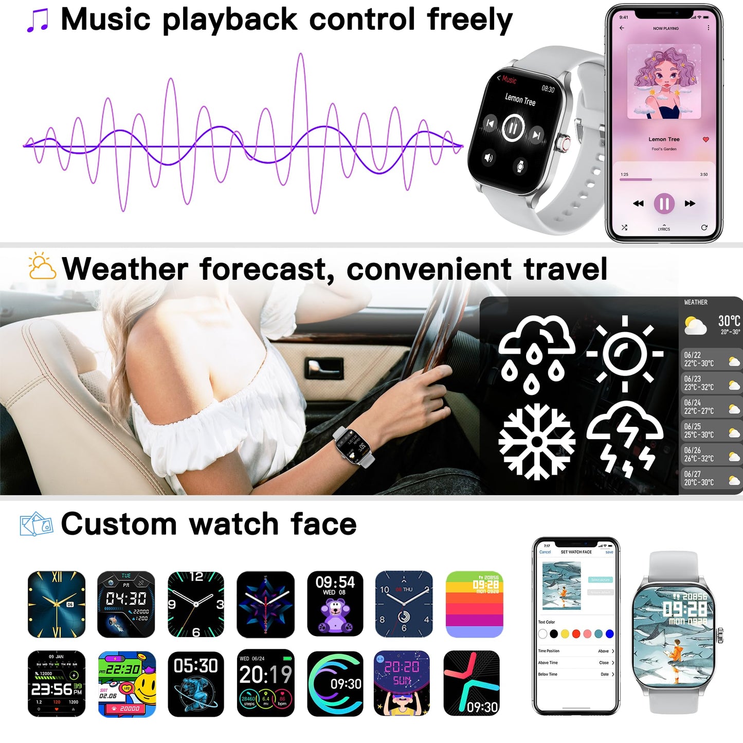 Othalne Smart Watch (Answer/Make Call), 1.85" Smartwatch for Android Phones and iPhone with Heart Rate,Sleep Monitor,Pedometer, 100+Sports Fitness Watch, IP68 Waterproof Fitness Tracker for Men Women