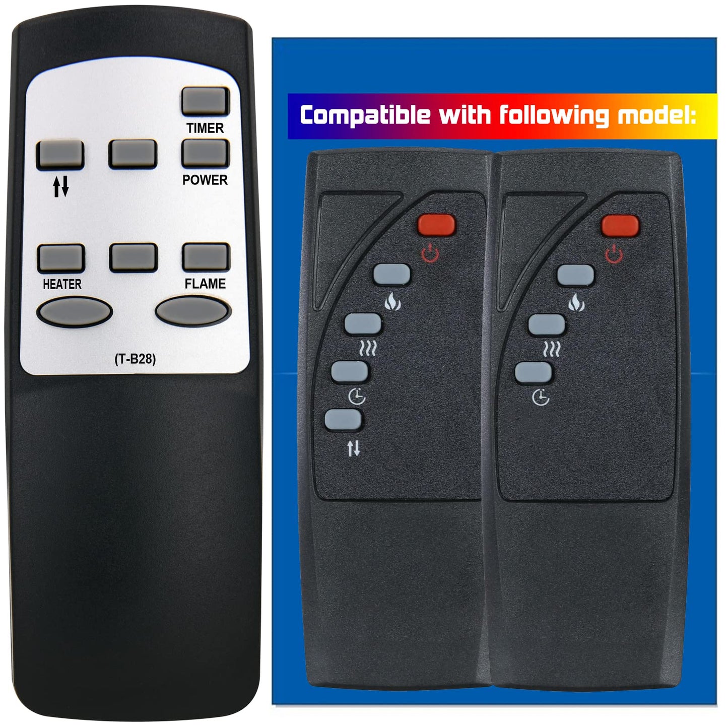 Replacement for Altra Flame AltraFlame Electric Fireplace Heater Remote Control RV23V80S RV23V80S-8 RV23V80S-9 RV23V80S-C7 RV18P80L-MT1