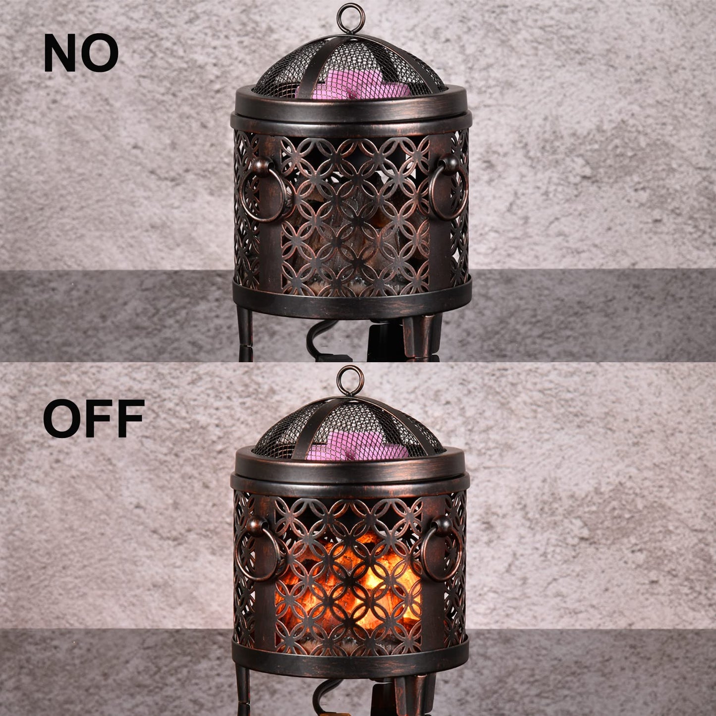 Lovelylly Wax Melt Warmer,4-in-1 Fireplace Wax Warmer,Scentsy Wax Warmer for Scented Wax Cubes and Tarts or Fragrance Oils,Wax Burner for Home Office Bedroom Aromatherapy Presents& Décor(Copper Coin)