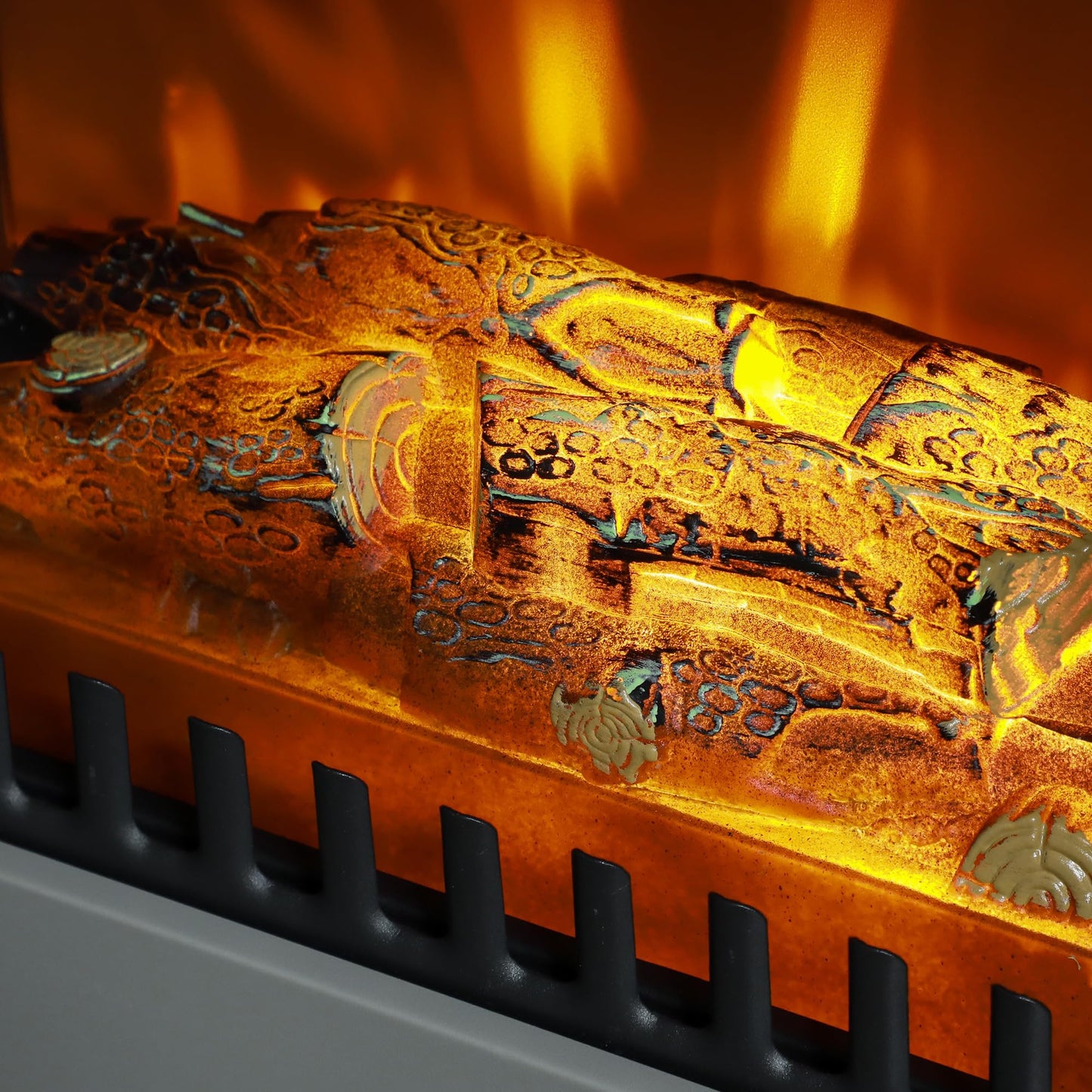 HOMCOM 22" Electric Fireplace Heater, Freestanding Fire Place Stove with Realistic LED Flames and Logs, and Overheating Protection, 750W/1500W, Gray