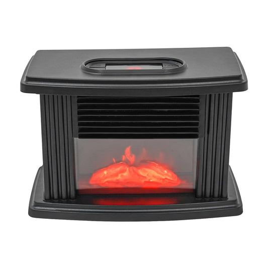 1000W Electric Fireplace, Freestanding Fireplace Stove with 3D Carbon Flame Effect Small Air Heater, Adjust Temperature 59-89.6°F, Overheating Safety Protection