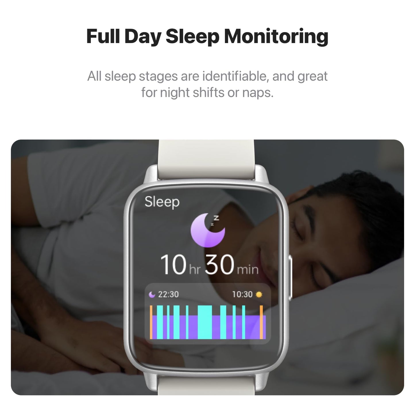 Smart Watch, 1.83"HD Smartwatches for Men Women, Fitness Watch with 100+Sports Modes/Heart Rate/Pedometer/Sleep Monitor,IP68 Waterproof Fitness Activity Tracker for Android iOS (Silver+Creamy White)