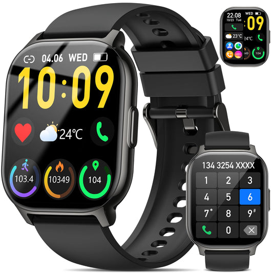 Smart Watch, 2.1" Smart Watches for Men Women(Answer/Make Call),120+ Sport Modes Fitness Tracker with Sleep Heart Rate Monitor, Pedometer, Watches for Men IP68 Waterproof Fitness Watch for iOS Android