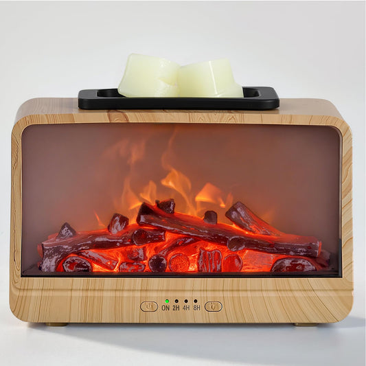 MeplLivs Wax Warmer Dynamic Flame Fireplace Electric Wax Melt Warmer PTC Heating Plate Monochromatic Wax Burner Fragrance Wax Warmer for Home Office Gifts
