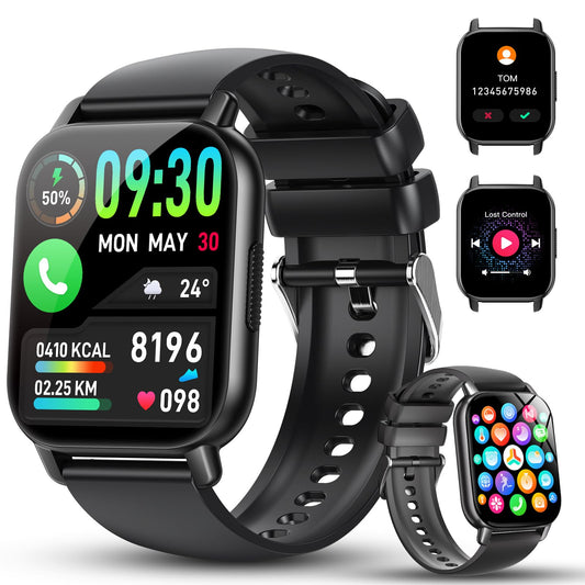 Smart Watch for Men Women, 1.91" HD Screen Fitness Tracker with Bluetooth Calling and Smart Notifications, 112+ Sports Modes Fitness Watch, Fast Charging Smartwatch Suitable for Travel, Sports, Work.