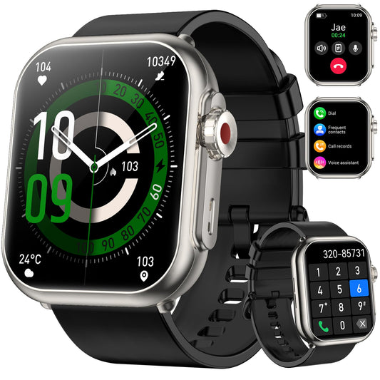 Smart Watch for Men Women, 1000 mAh 100 Day Battery Life, 1.85" Fitness Tracker Bluetooth Call/Make Calls, 110+ Sport Modes, IP68 Waterproof, Heart Rate, 24/7 Sleep Monitor Fitness Watch, iOS/Android