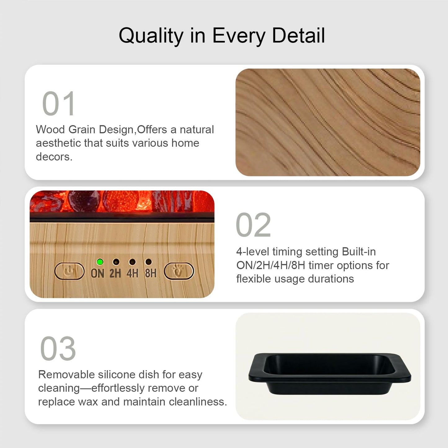 MeplLivs Wax Warmer Dynamic Flame Fireplace Electric Wax Melt Warmer PTC Heating Plate Monochromatic Wax Burner Fragrance Wax Warmer for Home Office Gifts