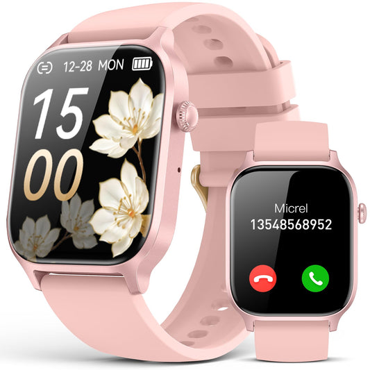 paybay Smart Watch for Men Women- Answer/Make Call, 2025 IP68 Waterproof Fitness Tracker Watch with Sleep Monitor Step Counter Activity Smartwatch for Andriod iOS Phones (Pink, 1.83)