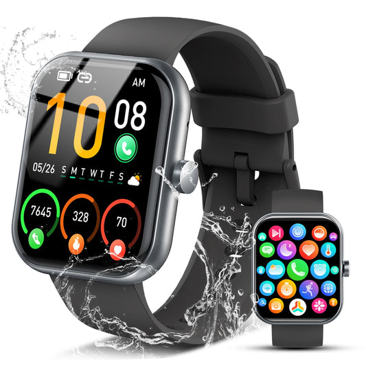Smart Watch for Men Women (Answer/Make Call), 1.96" HD Fitness Tracker Running Watch, IP68 Waterproof,Pedometer, Sleep/Step/Activity/Heart Rate Monitor,110+ Sport Mode Smartwatch for iOS Android Phone