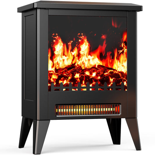 Silonn Electric Fireplace Heater,5300 BTU Portable Fireplace Low Noise with Temp Control, CSA Certified,18” Electric Corner Fireplace with Overheat Protection Function for Living Room,Bedroom, Black