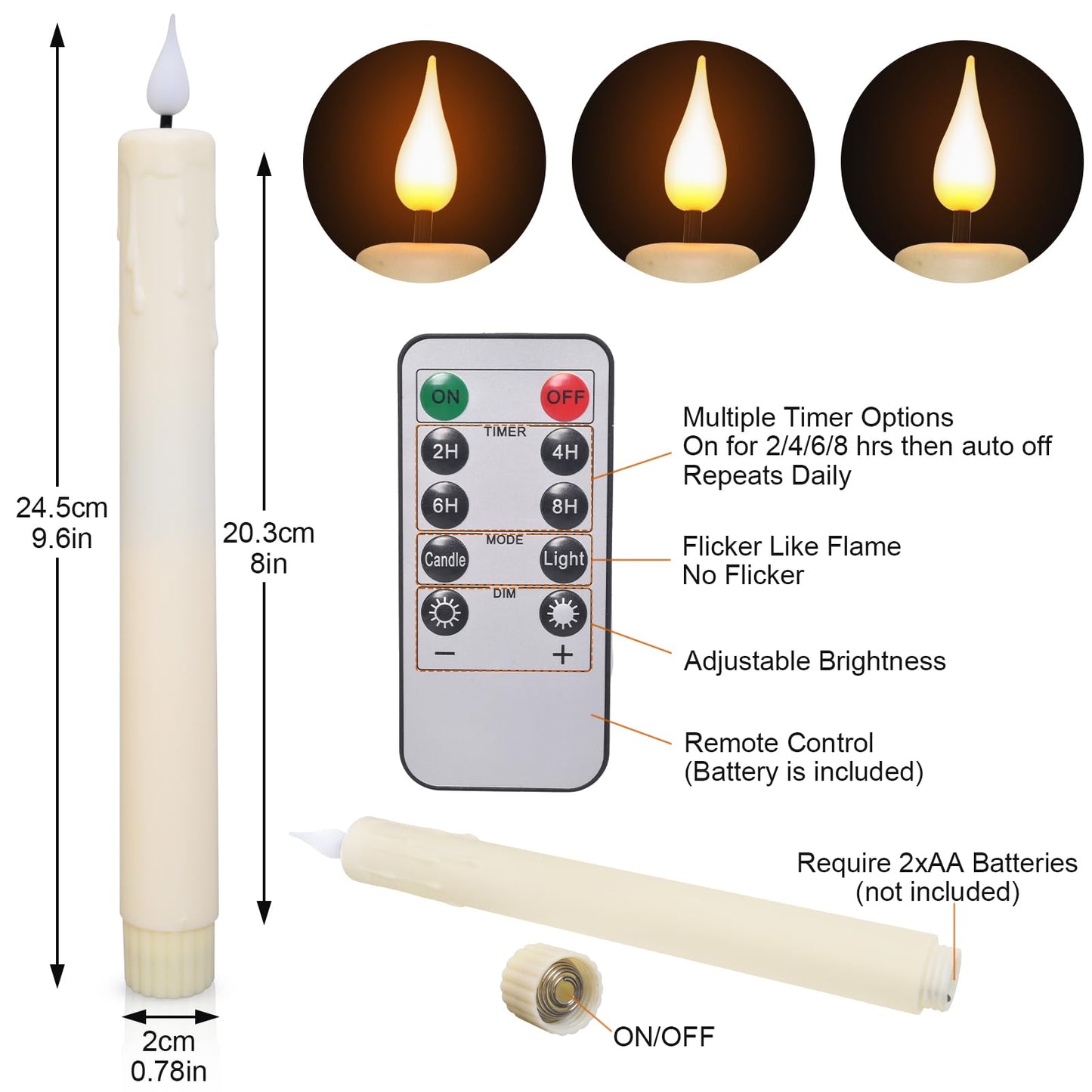 Wall Candle Holder Set of 2 with Flameless Candles Battery Operated and Remote Control, Home Decor Wall Sconces Holder Candle Sticks for Living Room Fireplace Painting (Black)