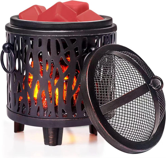 ORJG Electric Fireplaces Wax Heater,Metallic Wax Burner Scented Wax Heater for Home Office Gifts and Decorations (Wood Grain)
