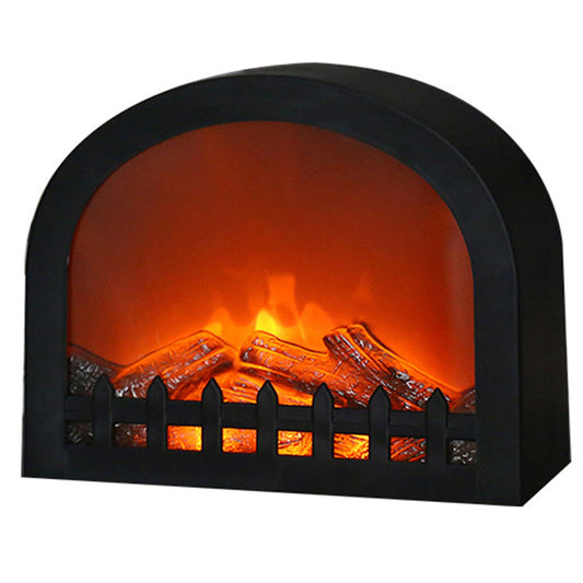 WowWarm Fireplace Lanterns Decorative, Small Fake Fireplace for Indoor/Outdoor, Flame Effect LED Lamp, Battery Operated/USB (No Heater Function)
